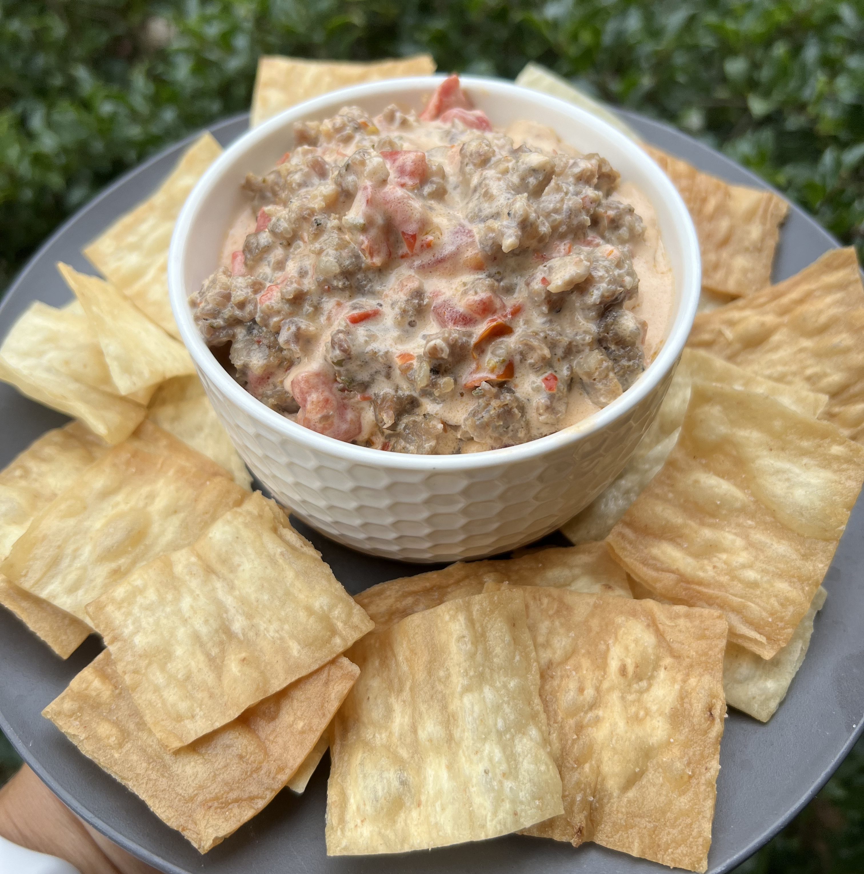 Sausage, Cream Cheese, Rotel Dip